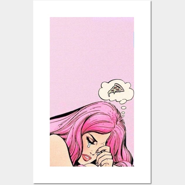 Pink Lady Crying Wall Art by JetQuasar